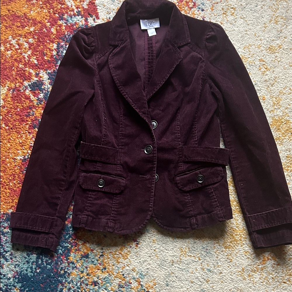 LOFT Women's Deep Purple Corduroy Blazer